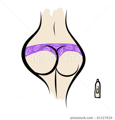 Sexy female buttocks in panties 61327819