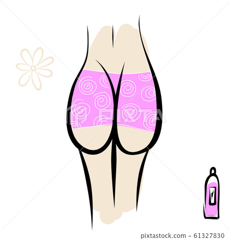 Sexy female buttocks in panties 61327830