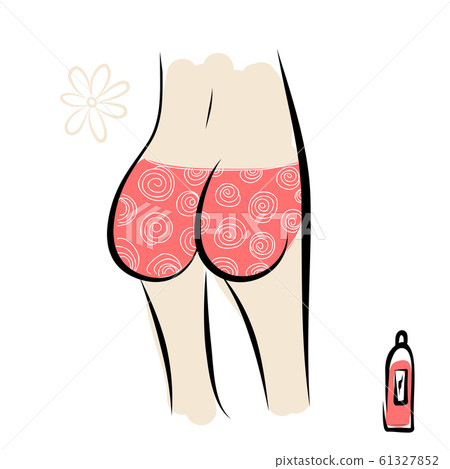 Sexy female buttocks in panties 61327852