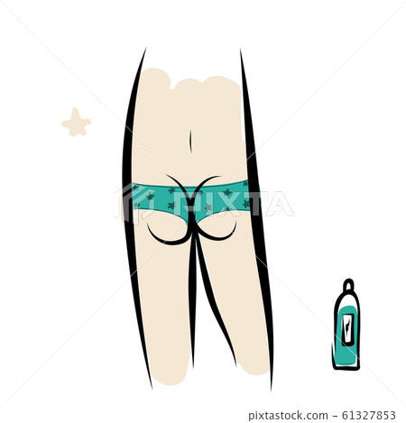 Sexy female buttocks in panties 61327853