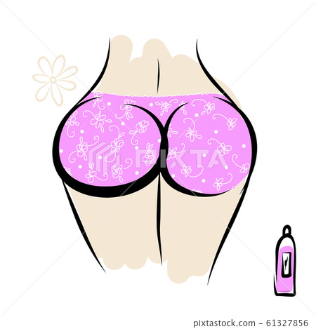 Sexy female buttocks in panties 61327856