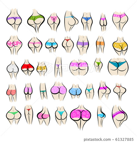 Collection of sexy female buttocks in panties 61327885