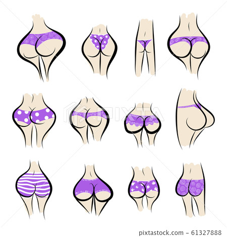 Collection of sexy female buttocks in panties 61327888