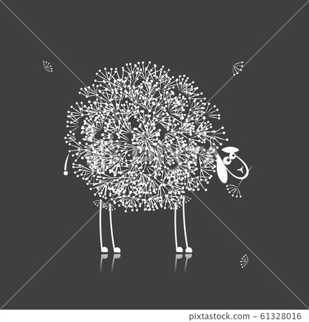 Funny sheep, sketch for your design Funny sheep, sketch for your design 61328016