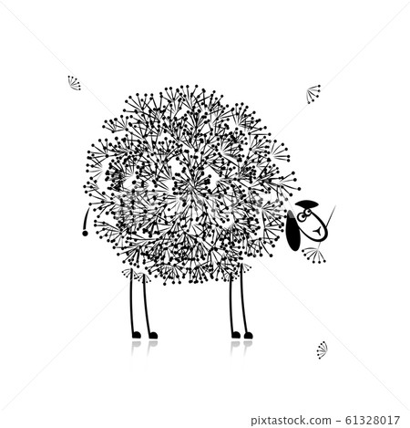 Funny sheep, sketch for your design Funny sheep, sketch for your design 61328017