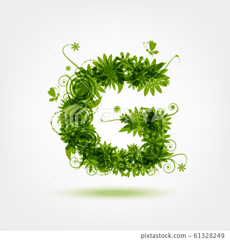 Green eco letter G for your design - Stock Illustration [61328249] - PIXTA