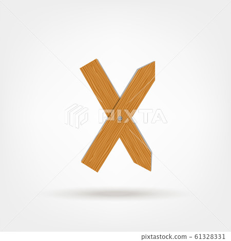 Letter made from wooden boards for your design 61328331