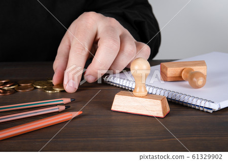 Man counts cash. Budget, insurance, allowance and cash savings concept 61329902
