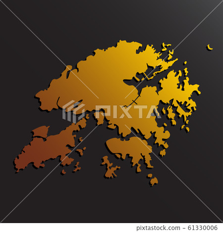 Vector gold map Hong Kong region China template Vector gold map Hong Kong region China template 61330006