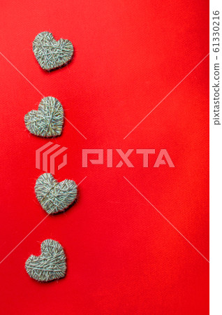 Zero waste Valentine's Day concept, copyspace, red 61330216