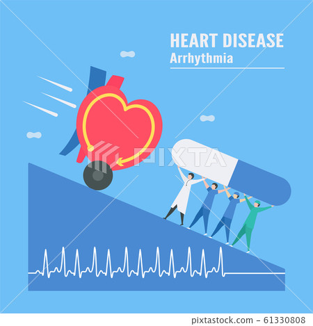 Cardiology vector illustration. Heart disease. 61330808