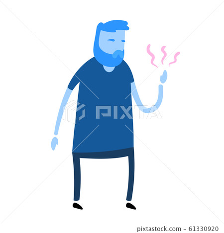 Man feeling pain or numbness in his hand. Simple style icon. Flat vector illustration. Isolated on white background. 61330920