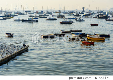 Fisherman boats in water of Arabian Sea. Mumbai. Fisherman boats in water of Arabian Sea. Mumbai. 61331130