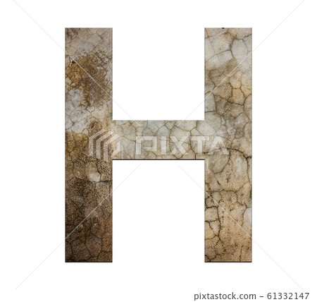 h letter cracked cement texture isolate h letter cracked cement texture isolate 61332147