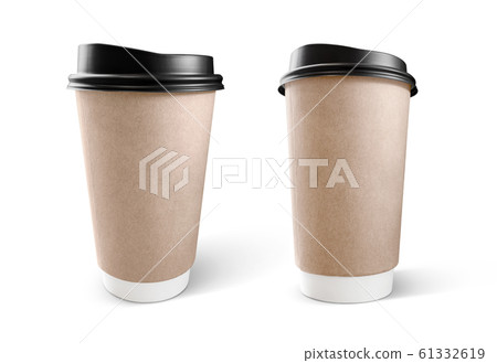 brown kraft paper coffee cup for branding design mock-up 61332619