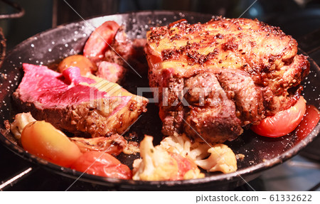 Medium Rare barbecue grill roasted Beef Meat 61332622