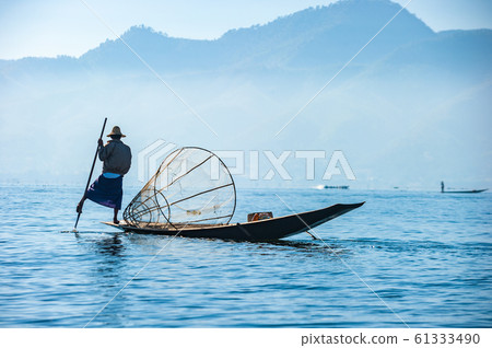 Fishermen at Inle lake, Shan State, Myanmar Fishermen at Inle lake, Shan State, Myanmar 61333490
