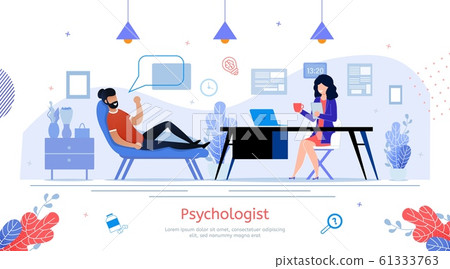 Psychologist Practice Flat Vector Promo Banner 61333763