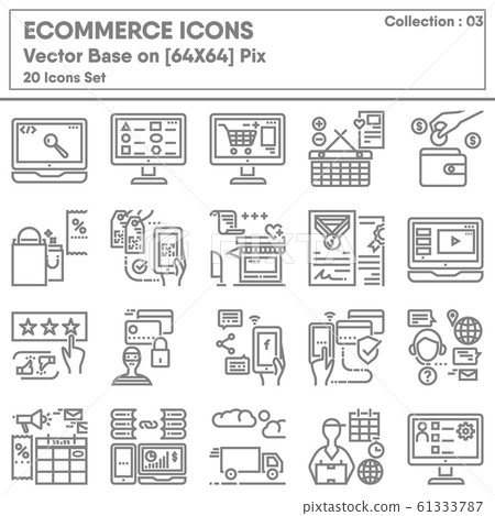 E-commerce Shopping Online and Marketing Network Icons Set, Icon Collection for Business Market Web E-commerce Shopping Online and Marketing Network Icons Set, Icon Collection for Business Market Web 61333787
