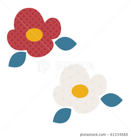 茶花日式插圖 茶花日式插圖 61334888