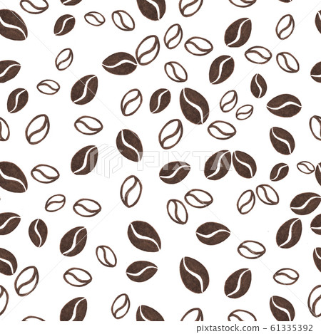 Abstract coffee beans on white background. Seamless pattern. Abstract coffee beans on white background. Seamless pattern. 61335392