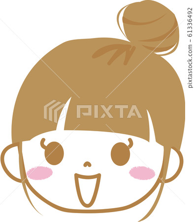 Girl with a smile frontal hairstyle 61336492