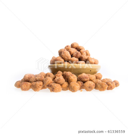 nuts or Peanuts with Crispy Coated on a background 61336559