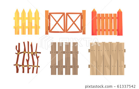 Different Wooden Fences Collection, Countryside, Rural Landscape Elements Vector Illustration Different Wooden Fences Collection, Countryside, Rural Landscape Elements Vector Illustration 61337542