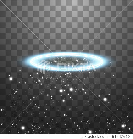 Blue halo angel ring. Isolated on black transparent background, vector illustration 61337640