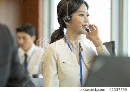 Business call center woman Business call center woman 61337769