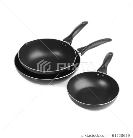 pan or metal frying pan on a background new. 61338629