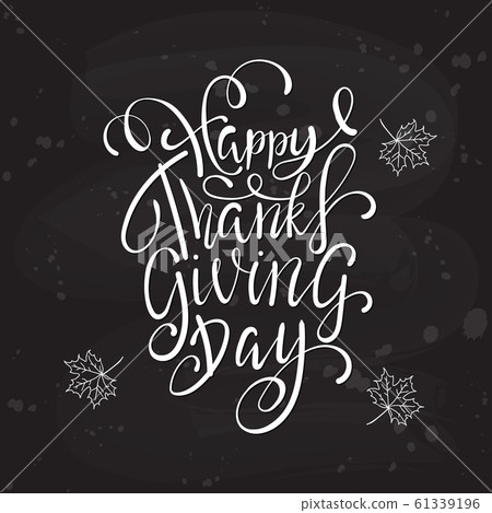 Hand painted Happy Thanksgiving lettering 61339196