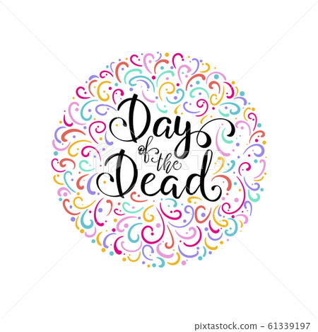 Day of the Dead lettering vector illustration. 61339197