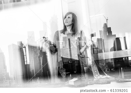 Businesswoman giving a talk. 61339201