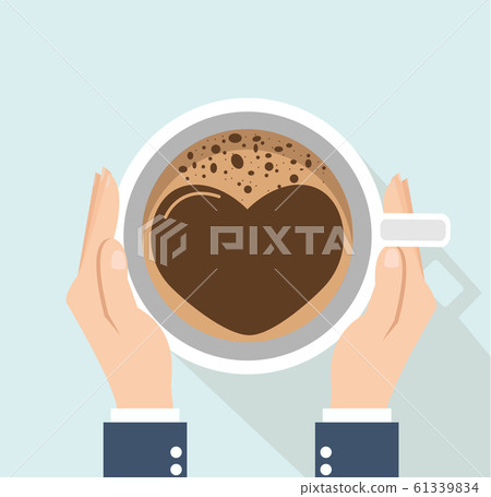 business Hand holding coffee cup vector - Stock Illustration [61339834 ...