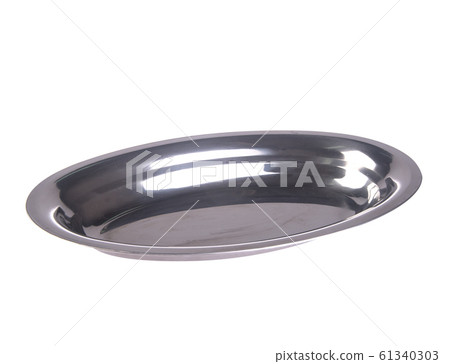plate or stainless steel food plate on background 61340303