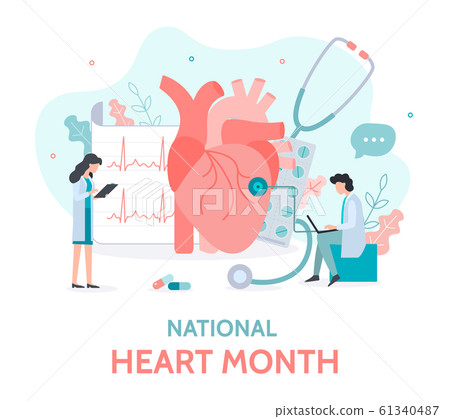 National heart month banner 61340487
