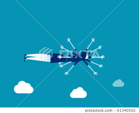 Business fly like a bird. Concept business Business fly like a bird. Concept business 61340502