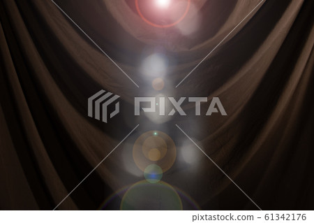 Black Curtain drape wave with studio lighting 61342176