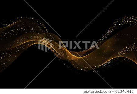 Abstract shiny color gold wave design element 61343415