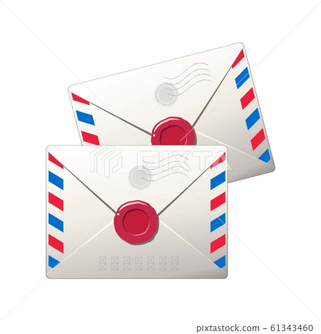 Two mail envelopes. Isolated vector image. 61343460