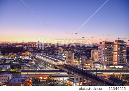 Evening view Matsudo-shi, Chiba View of Higashi-Matsudo Station from downtown Evening view Matsudo-shi, Chiba View of Higashi-Matsudo Station from downtown 61344923