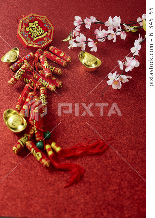 Decorate Chinese new year festival on red Decorate Chinese new year festival on red 61345155