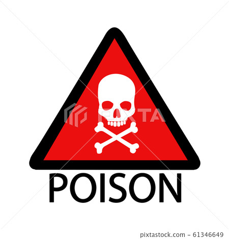 Warning sign with skull 61346649