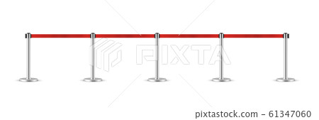 RRetractable belt stanchion. Portable ribbon barrier. Red fencing tape. 61347060
