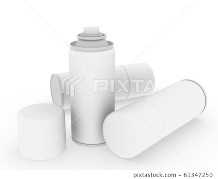 template empty spray bottle mockup white background , 3d rendering	 61347250