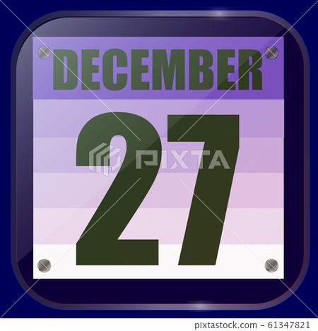 December 27 icon. For planning important day. Banner for holidays. December twenty-seventh icon. Illustration. 61347821