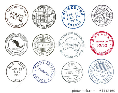 Postage service, mail post delivery ink stamps 61348460