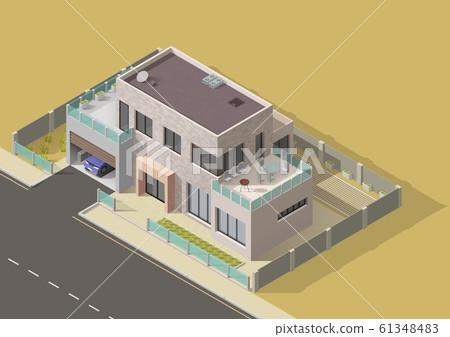 Bungalow, villa or mansion isometric building Bungalow, villa or mansion isometric building 61348483