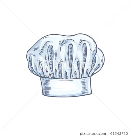 Baker, kitchener or chef cook hat isolated sketch-插圖素材